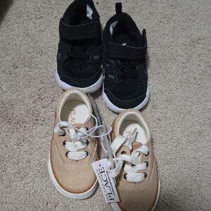 The Children's Place Tan And Black Nike Sneakers Set